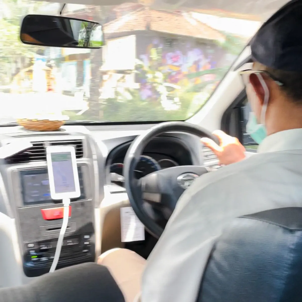 Grab Driver taking us from Canggu to Ubud