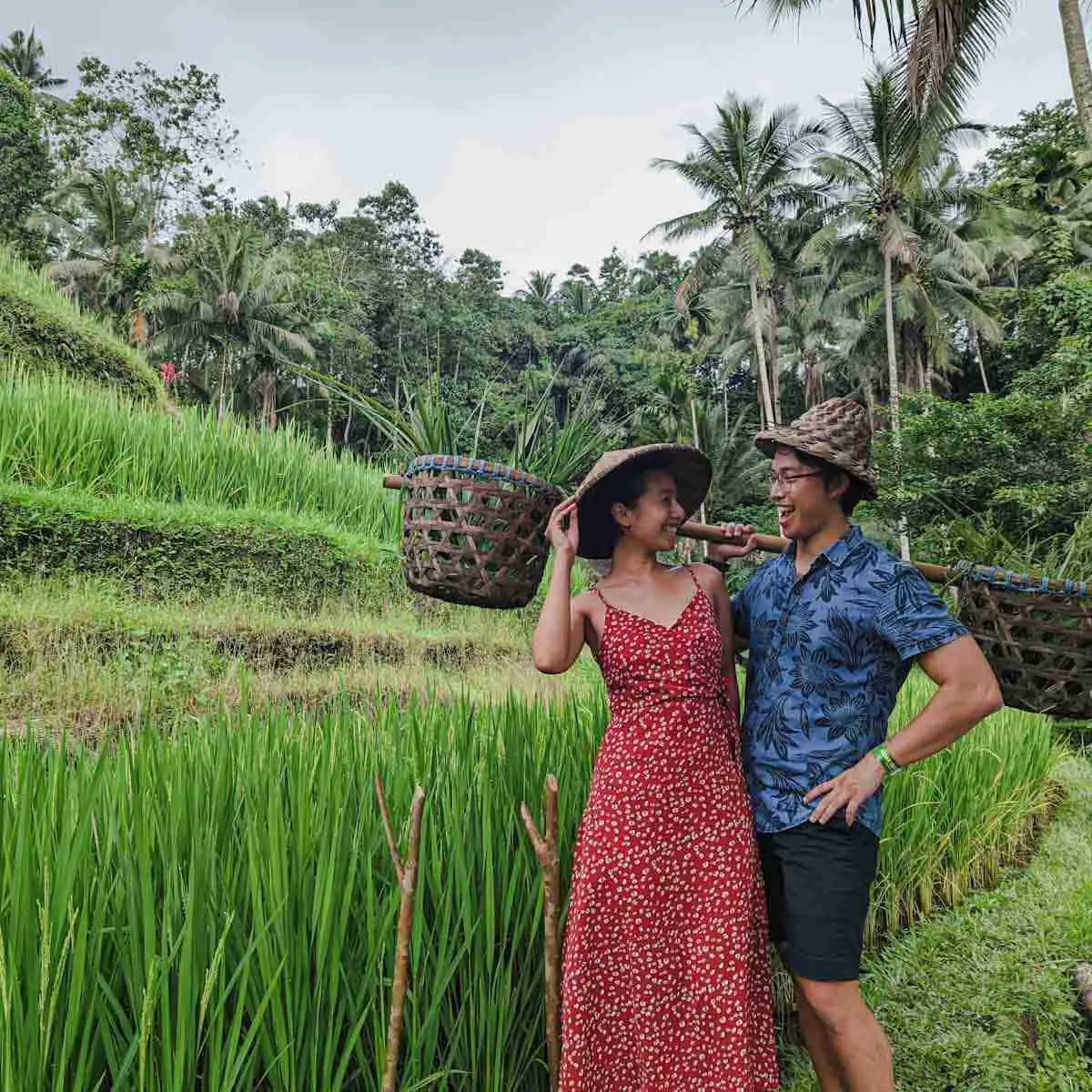 Farmer hats paddy field at Tegallalang Rice Terraces things to do in Ubud