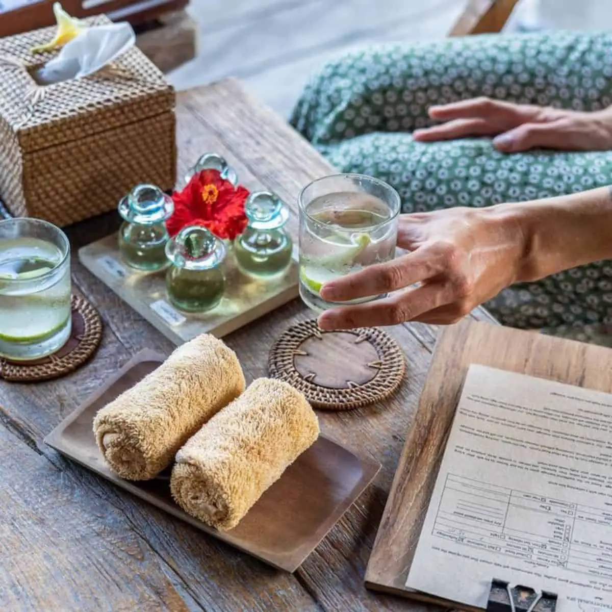 Ubud traditional spa tea and pre massage assessment