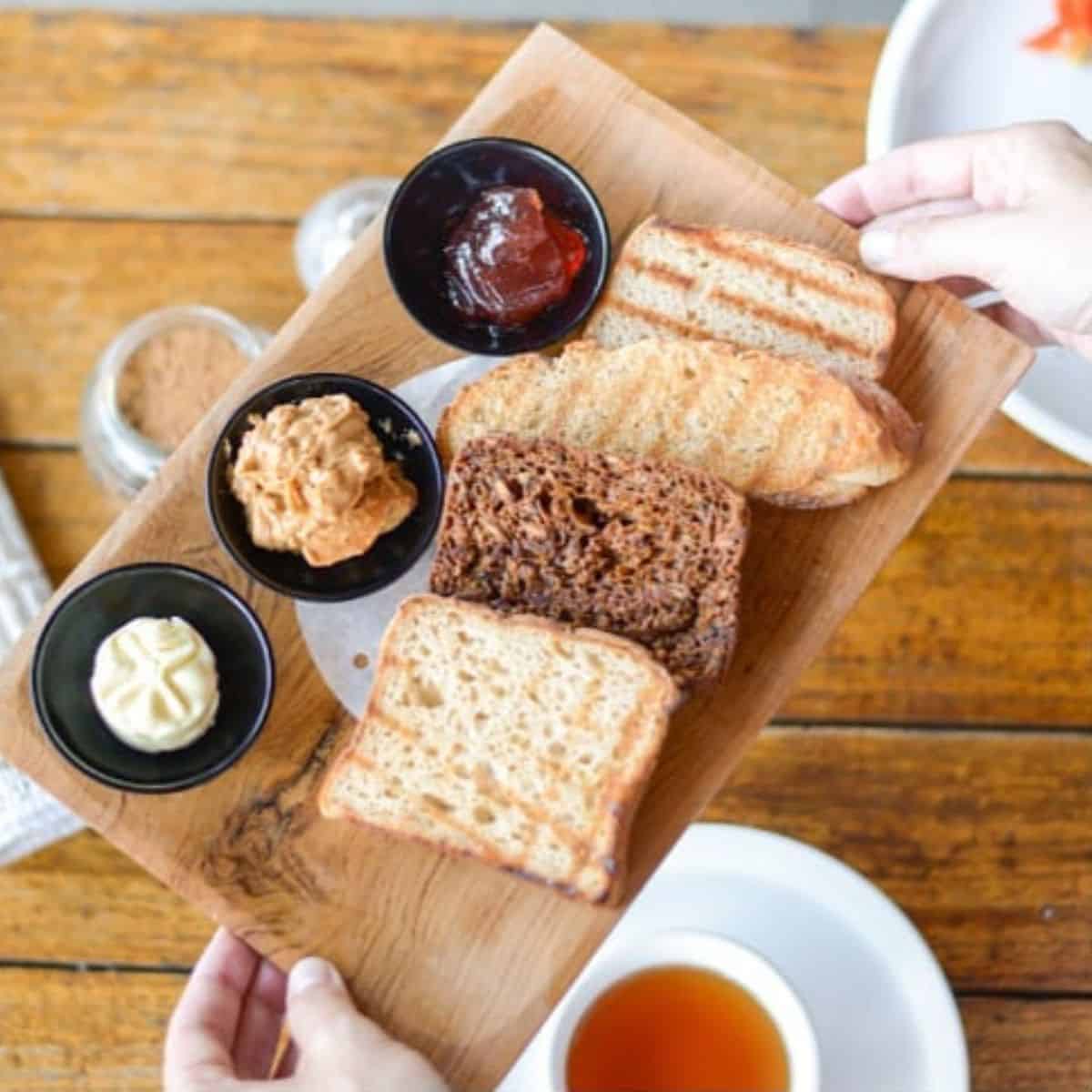 Kopi & Kue bread basket version with butter and jam