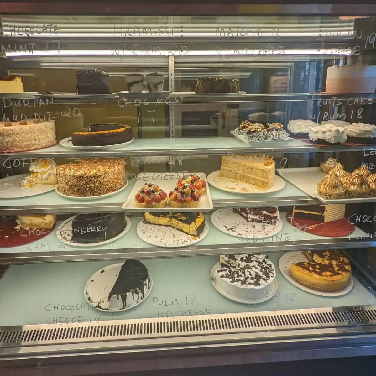 A variety of delicious cakes at Nelys Passion Heart cafe