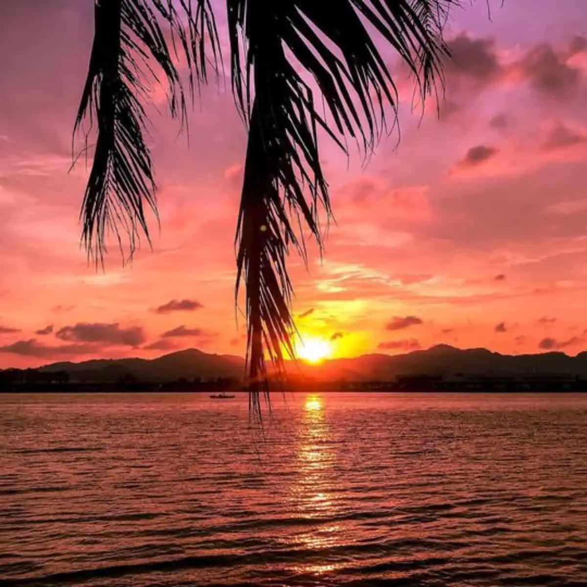 Beautiful sunset view at Pulau Jerejak penang