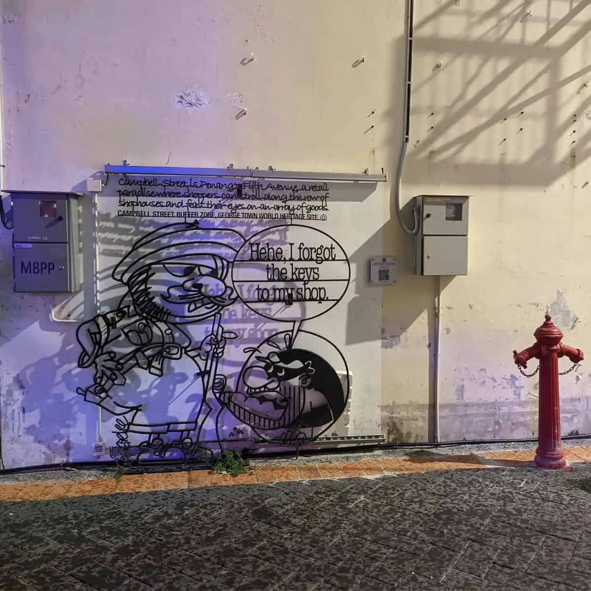 Campbell Street Penang Street Art at night
