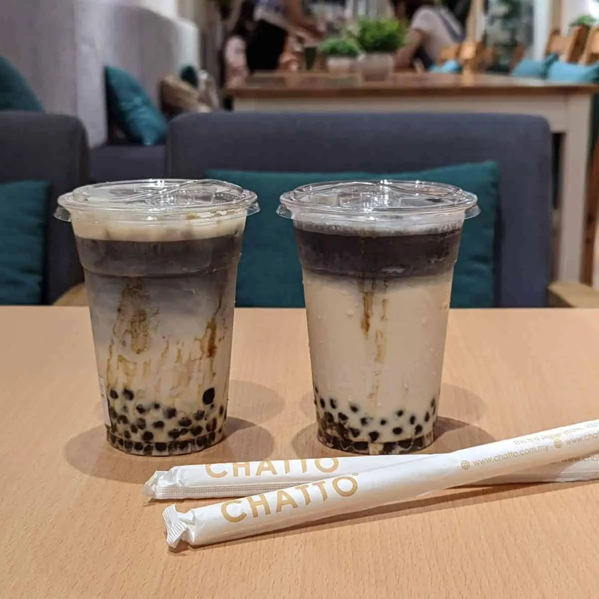 Drink bubble tea while playing Jenga at Chatto
