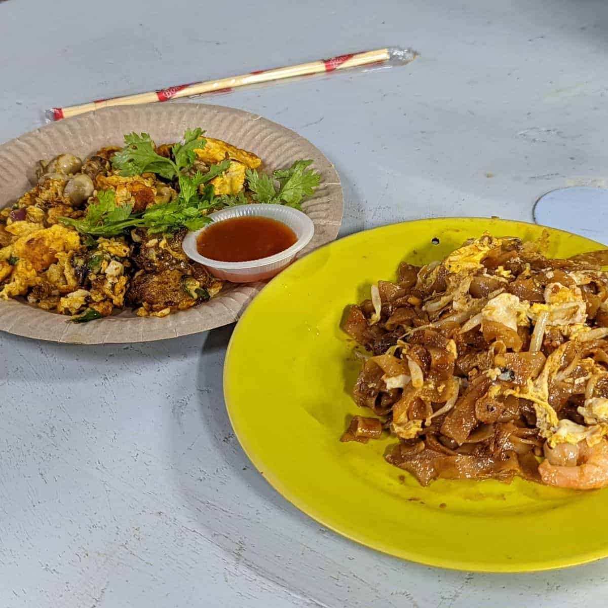 Fresh Oyster Omelette and Char Kuey Teow at Kimberley St