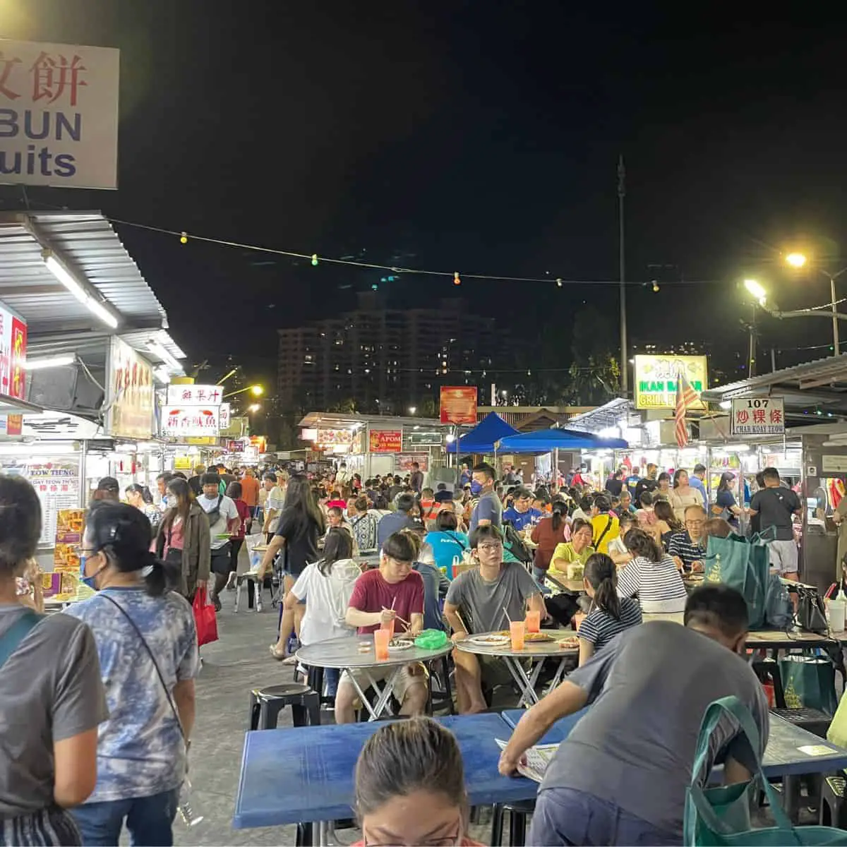 Gurney drive hawker centre famous open air seating