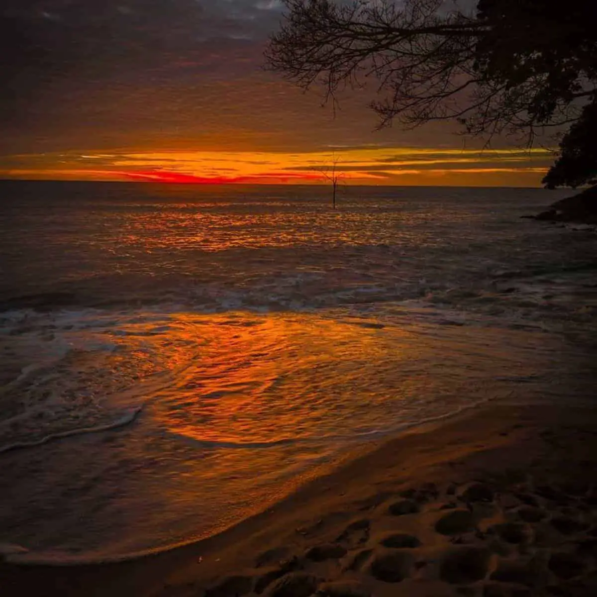 Pantai Pasir Panjang Long Sand Beach sunset view