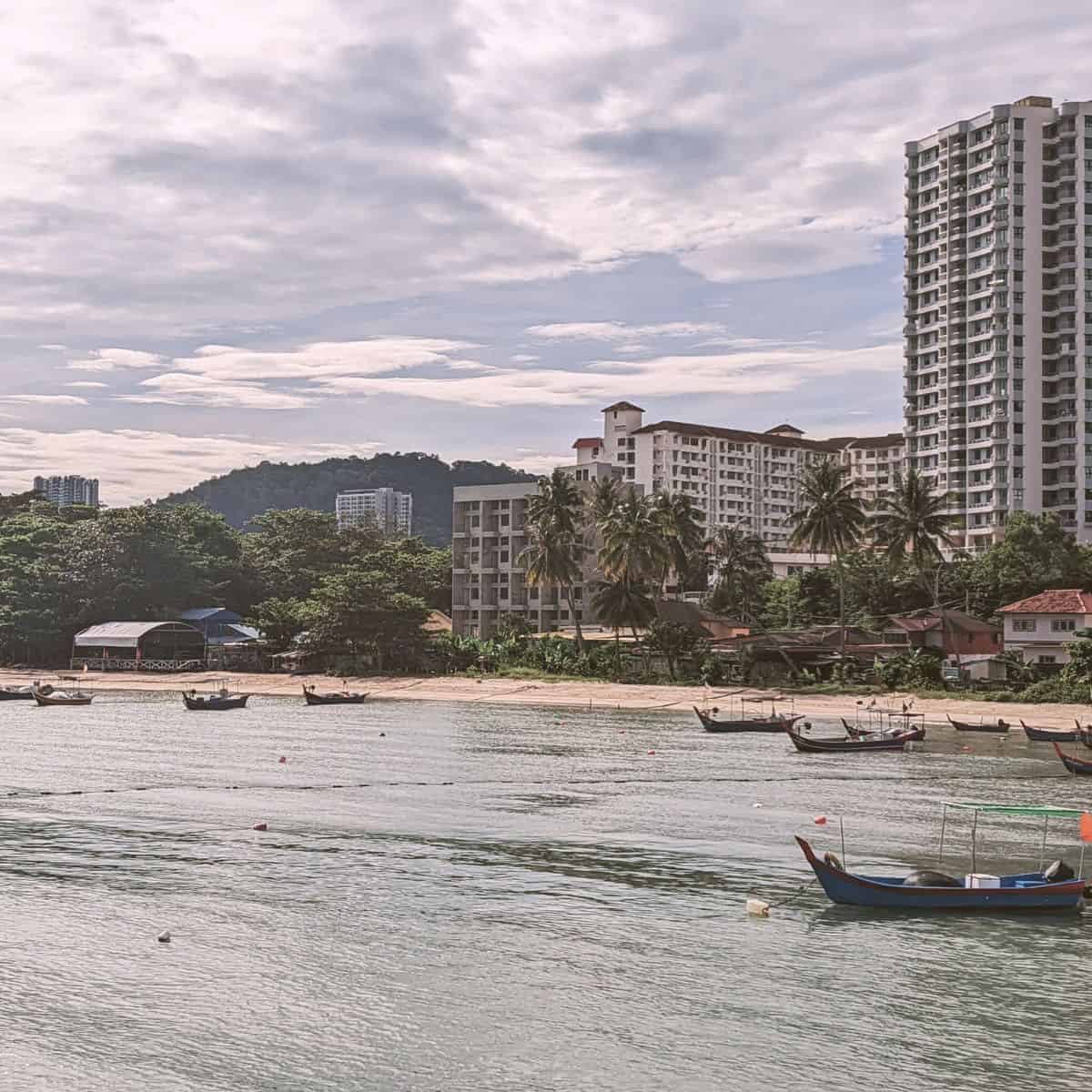 Tanjung Bungah Public Beach boats activities