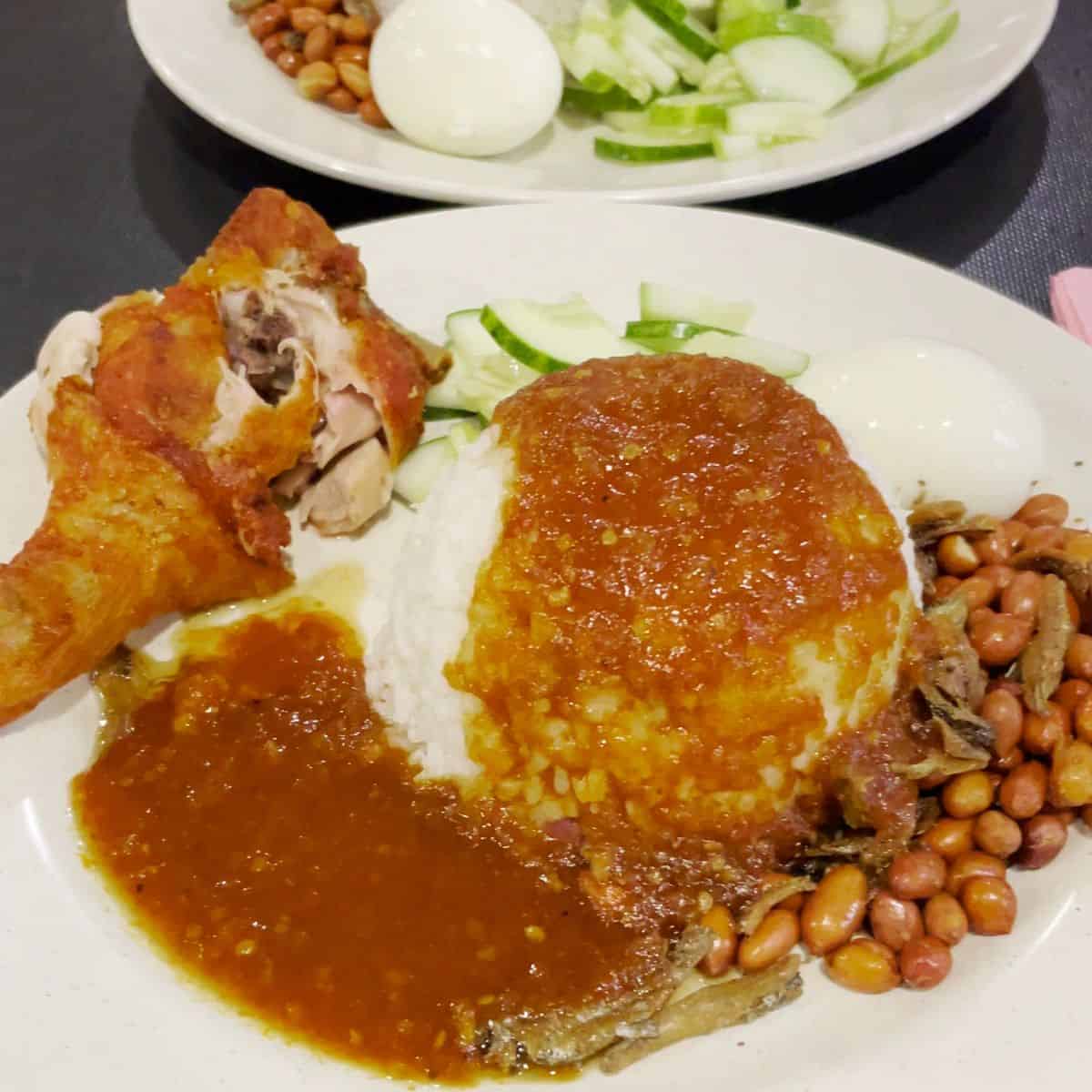 Nasi Lemak Liverpoool with deep fried chicken