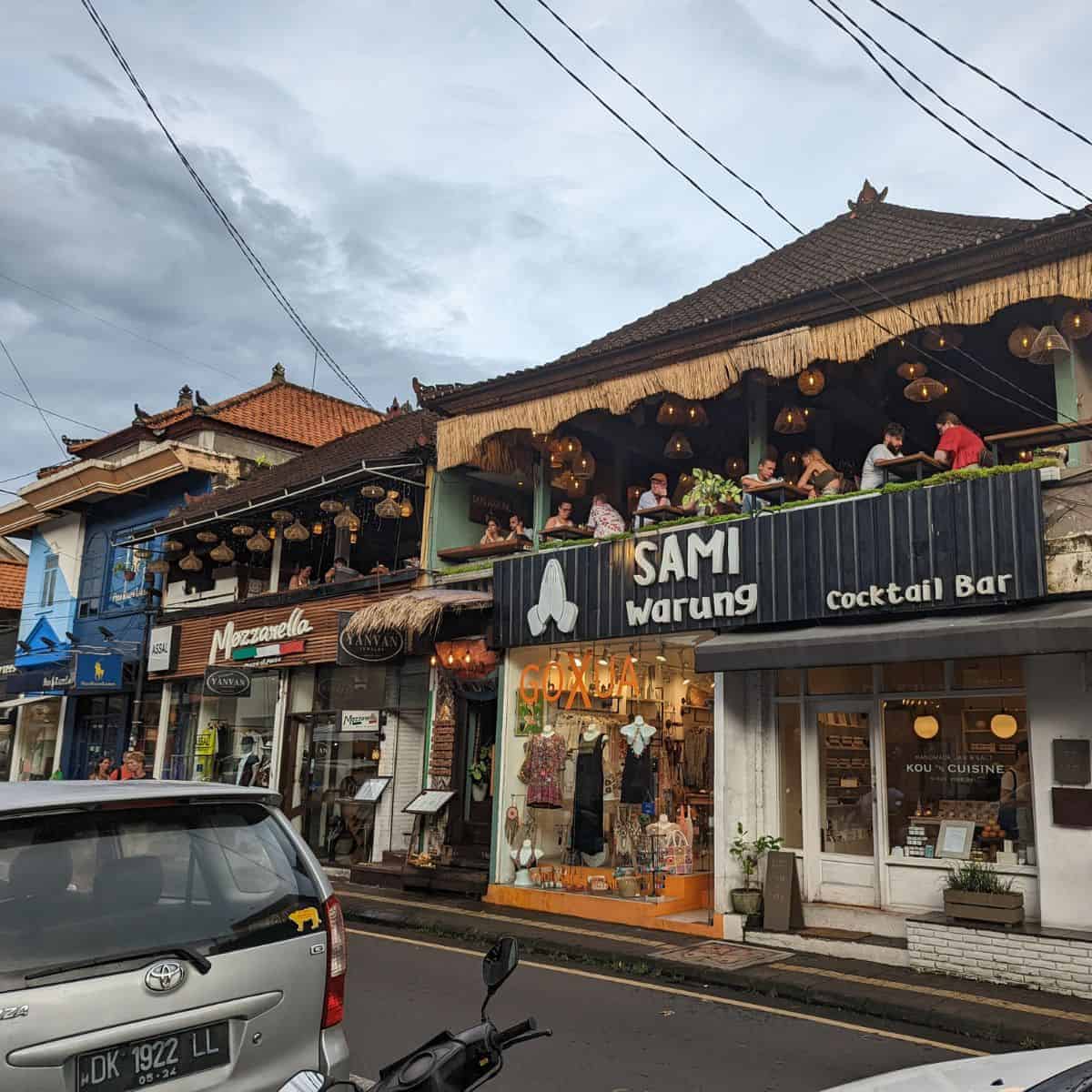 Shopping district in Ubud near Monkey Forest