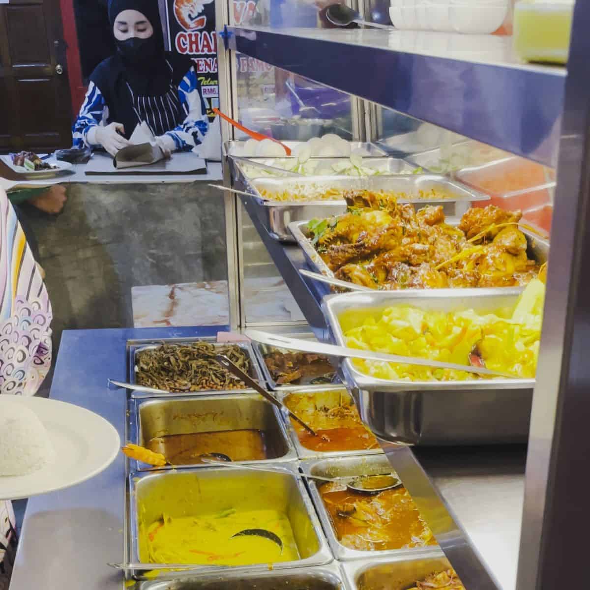 Various side dishes to top with the Malaysian meal