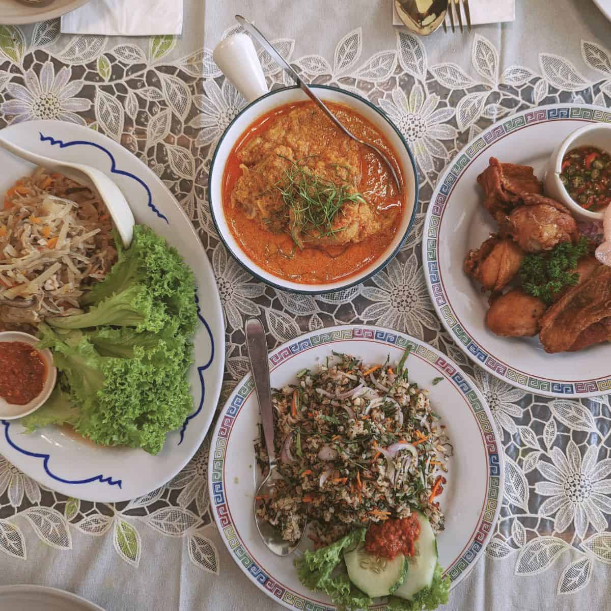 Auntie Gaik Leans platter of nyonya food