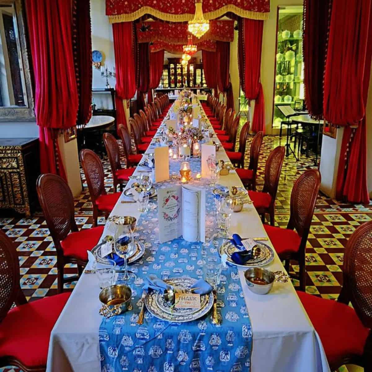 Luxurious dining setting of Kebaya Dining Room that is ready to be served with delicious Nyonya food