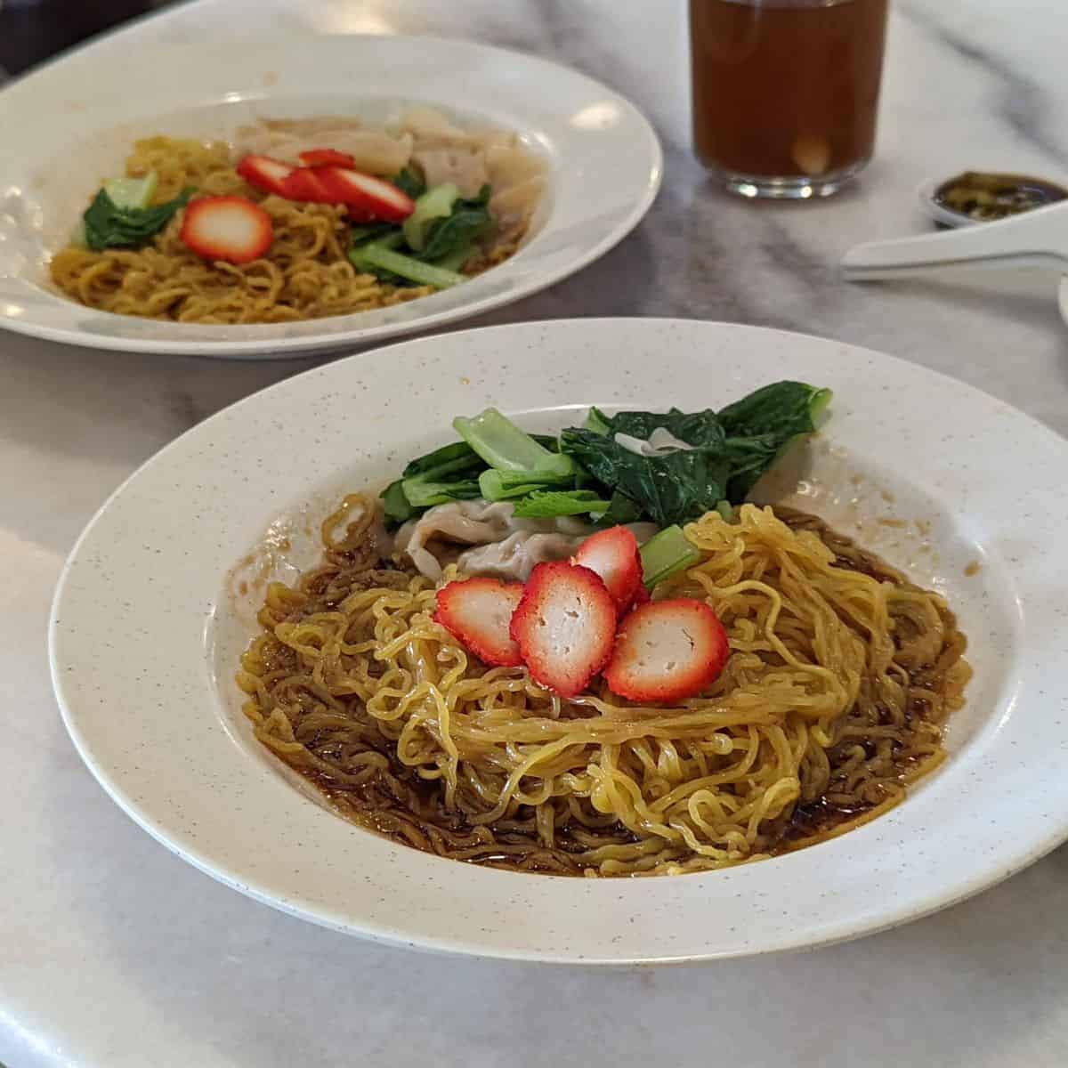 Vegetarian wantan mee at Lilys Kitchen