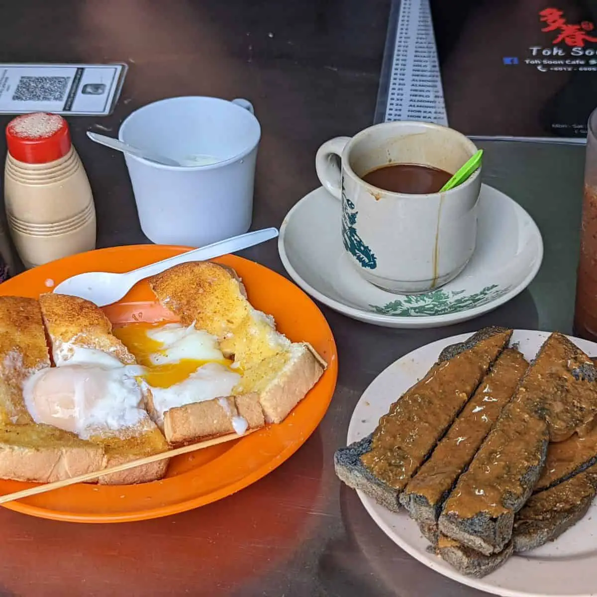 Penang itinerary Roti Bakar Penang at Toh Soon with White Coffee