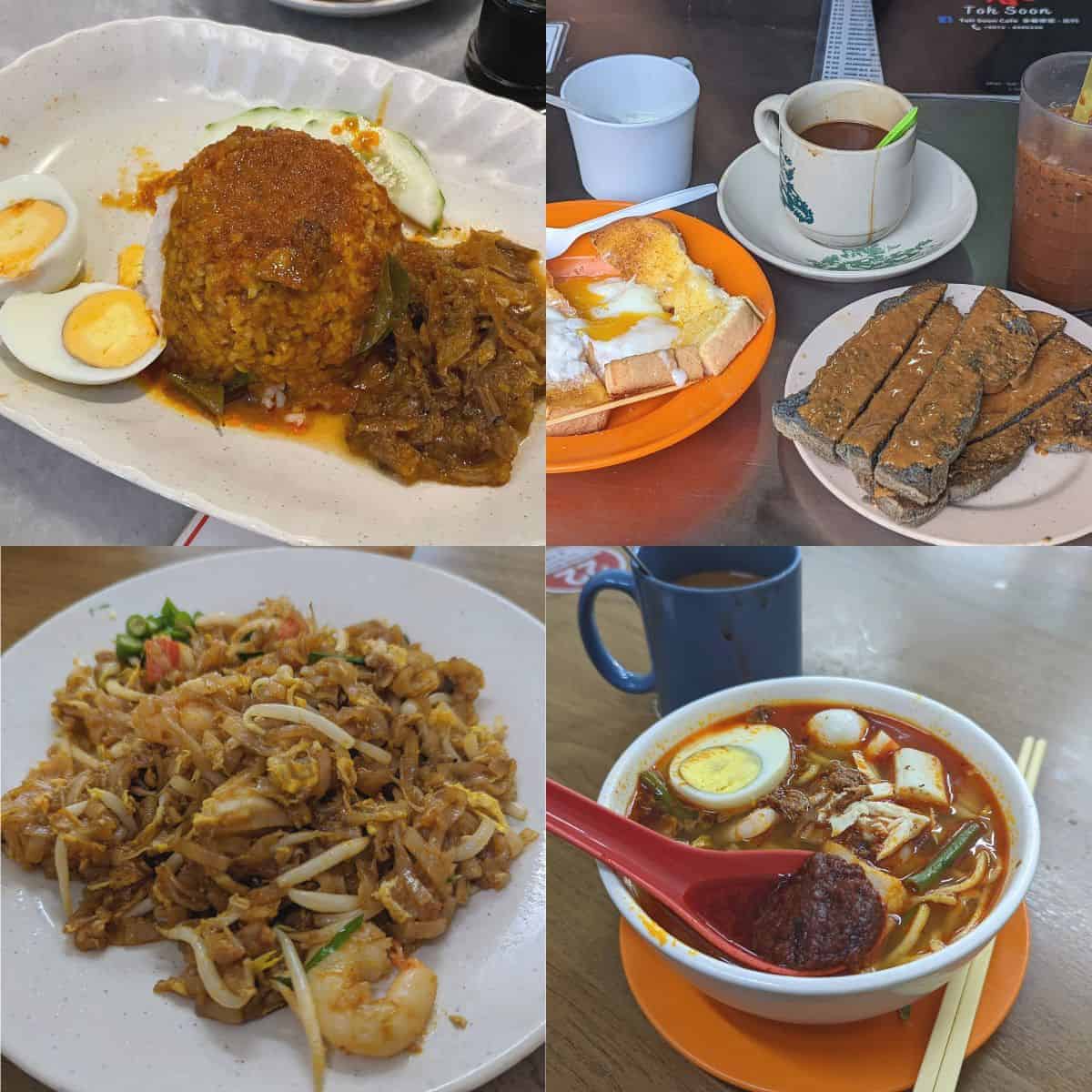 Kopitiam breakfast dishes