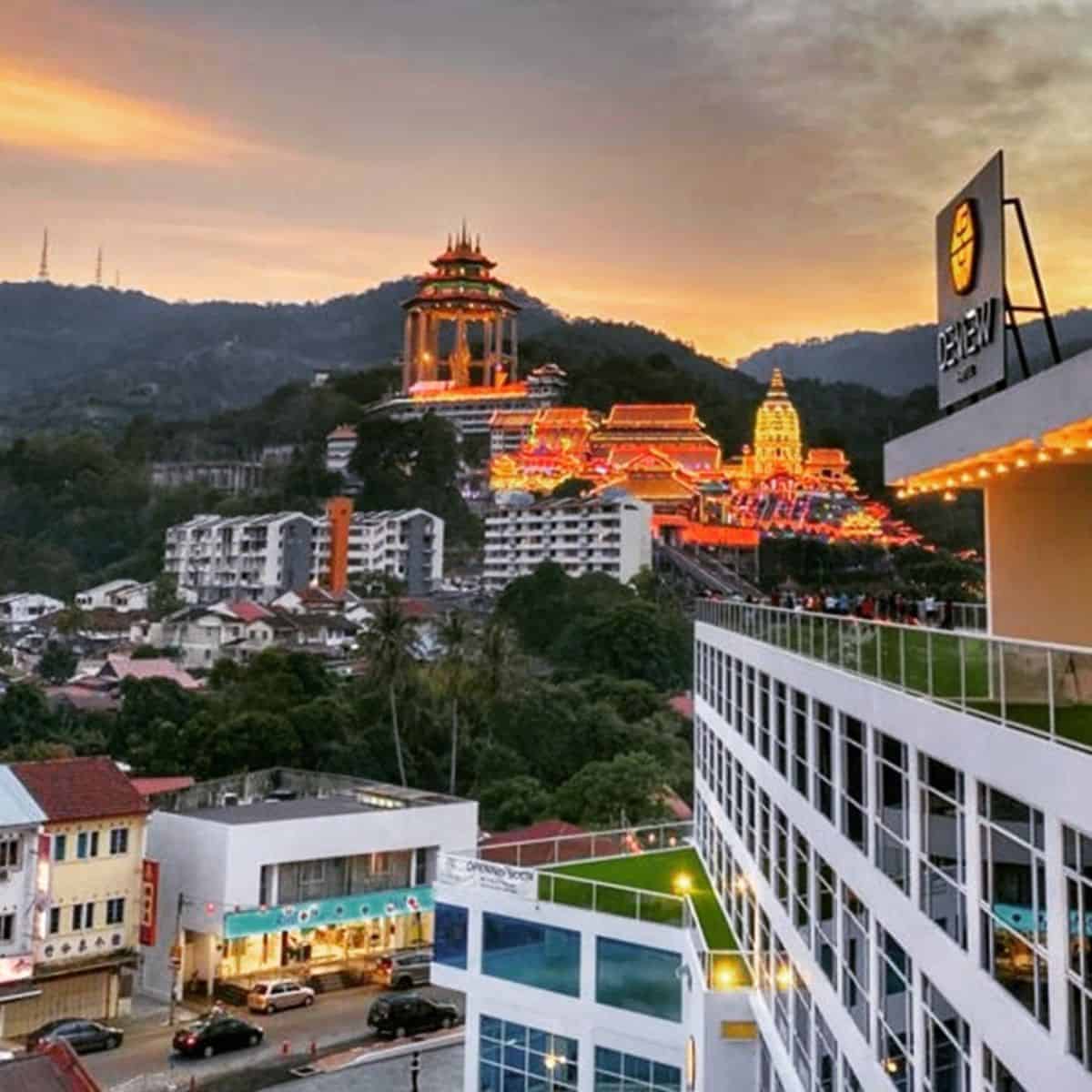 DeView Hotel near Penang Hill in blue and white colours