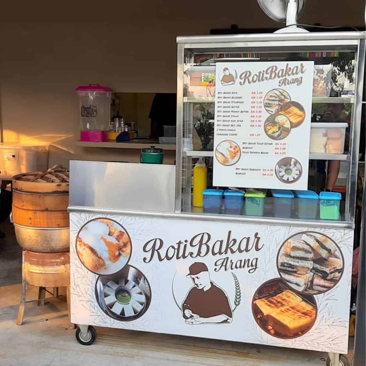 Food stall with ingredients beautifully arranged inside plastic wares