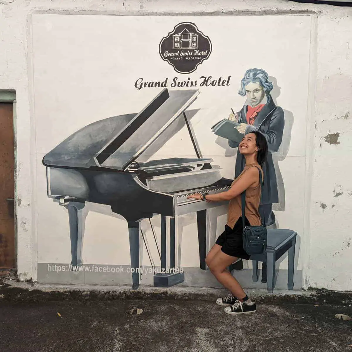 Grand swiss hotel Beethoven mural