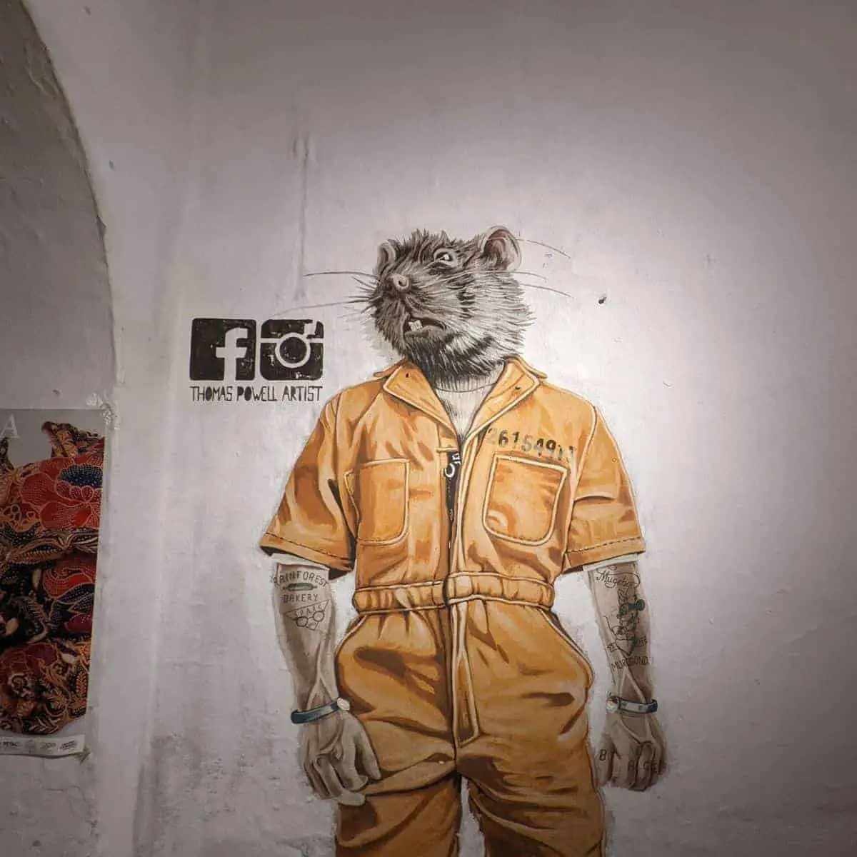 Mugshot cafe prison rat mural