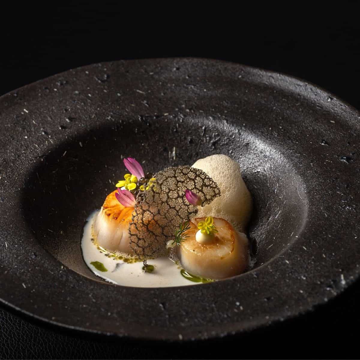 Orinea scallop dish Penang fine dining